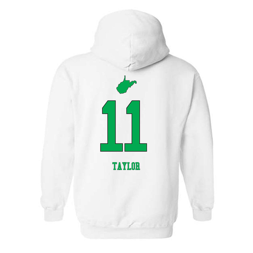 Marshall - NCAA Women's Volleyball : Megan Taylor - White Replica Shersey Hooded Sweatshirt