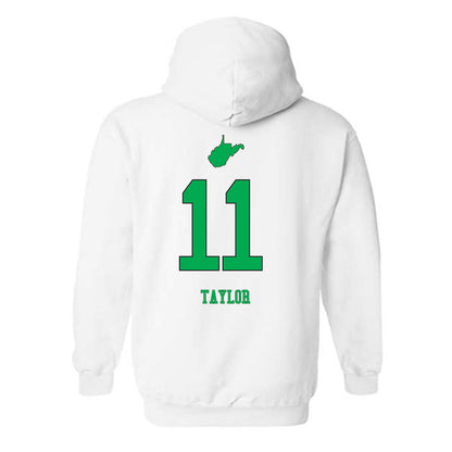 Marshall - NCAA Women's Volleyball : Megan Taylor - White Replica Shersey Hooded Sweatshirt