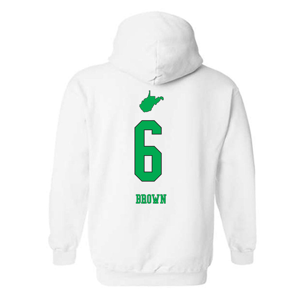 Marshall - NCAA Women's Volleyball : Brynn Brown - White Replica Shersey Hooded Sweatshirt