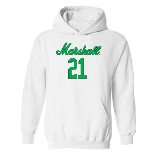 Marshall - NCAA Women's Volleyball : Regan Tinkle - White Replica Shersey Hooded Sweatshirt