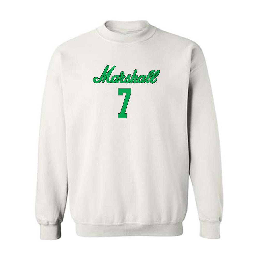 Marshall - NCAA Women's Volleyball : Elli Barry - White Replica Shersey Sweatshirt