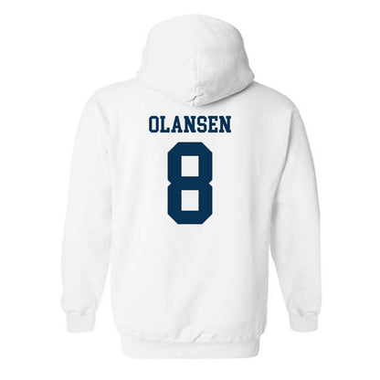 Old Dominion - NCAA Women's Volleyball : Jennifer Olansen - White Classic Shersey Hooded Sweatshirt