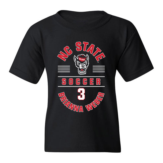 NC State - NCAA Women's Soccer : Brianna Weber - Black Classic Fashion Shersey Youth T-Shirt