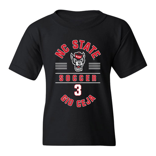 NC State - NCAA Men's Soccer : Gio Ceja - Black Classic Fashion Shersey Youth T-Shirt