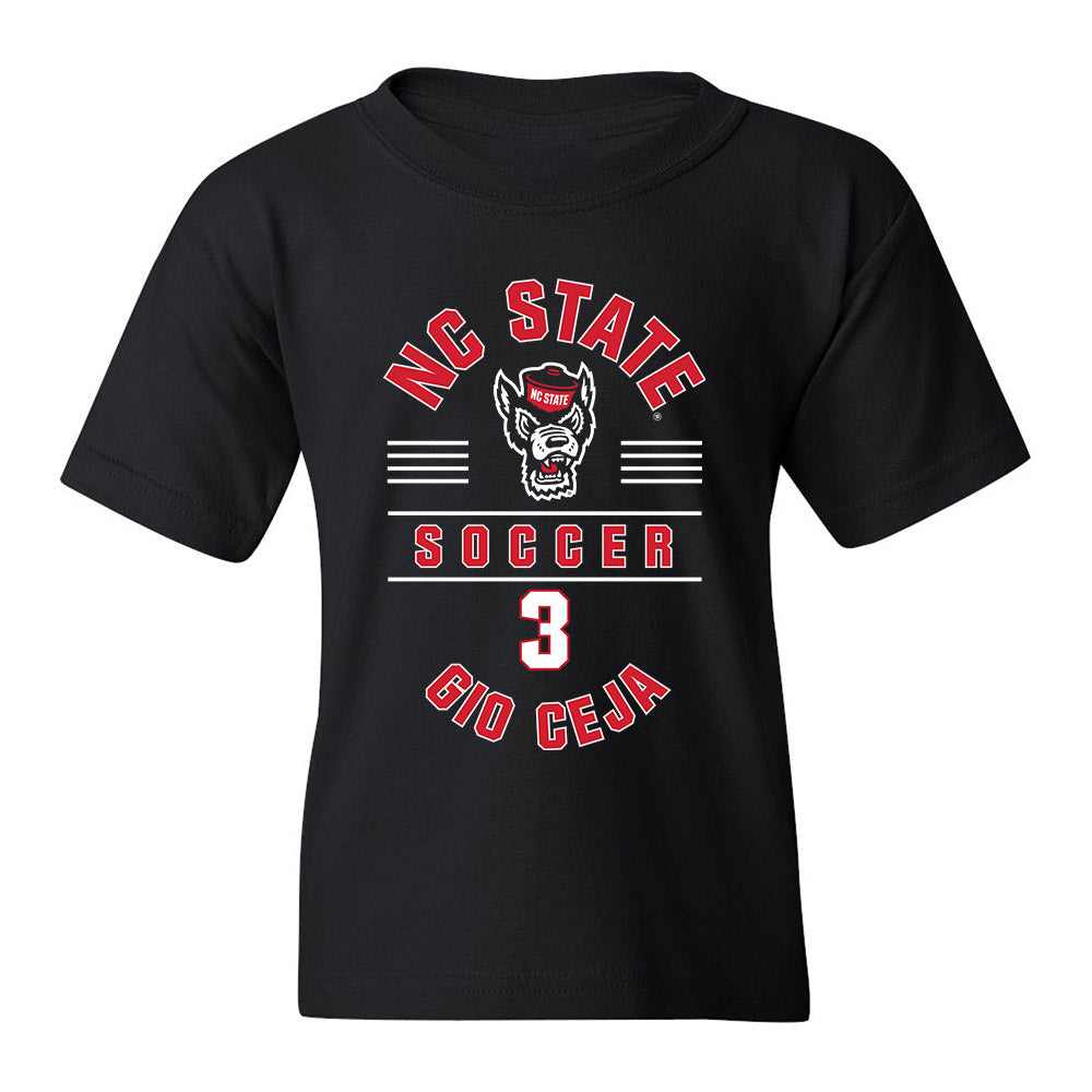 NC State - NCAA Men's Soccer : Gio Ceja - Black Classic Fashion Shersey Youth T-Shirt