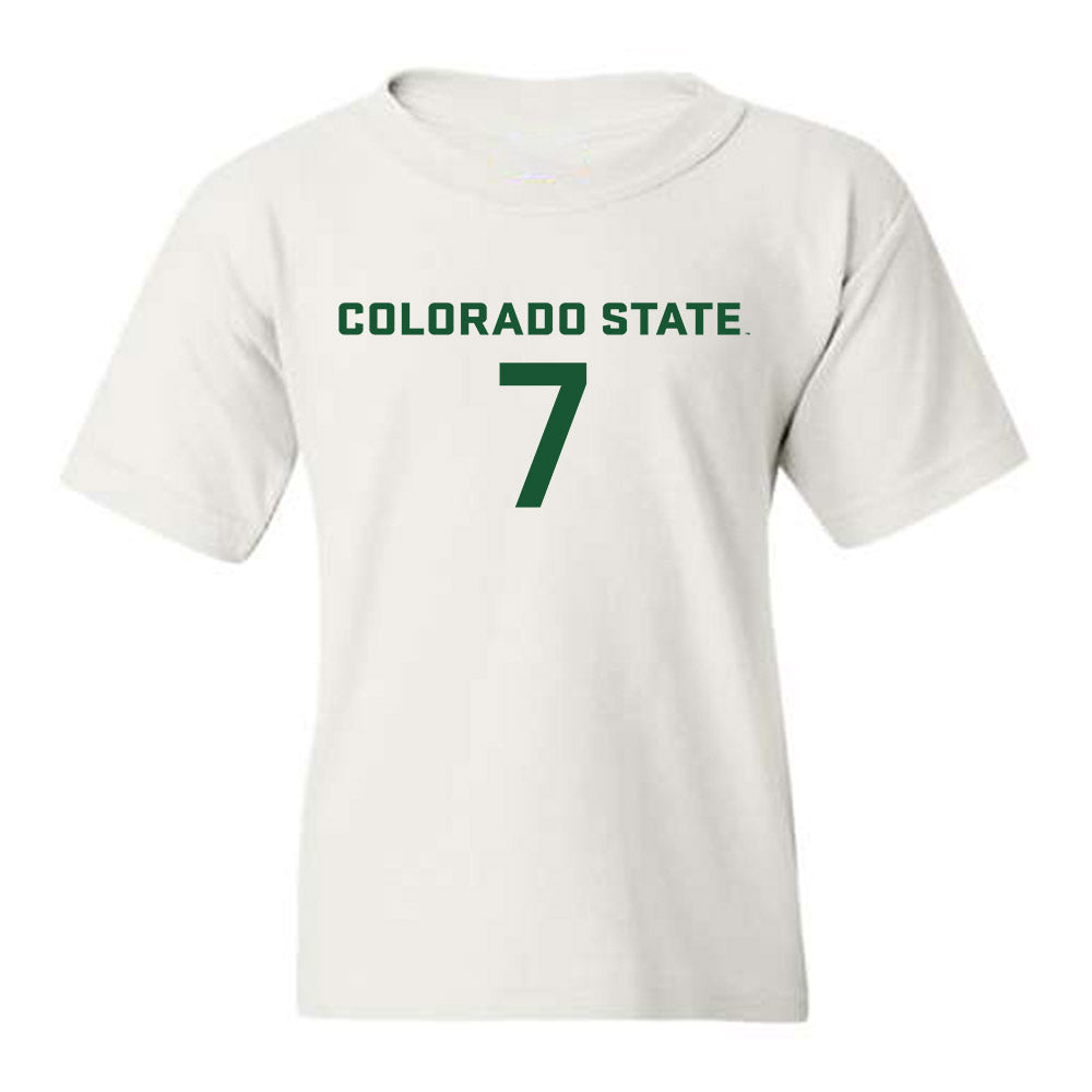 Colorado State - NCAA Women's Soccer : Ali Yoshida - White Replica Shersey Youth T-Shirt