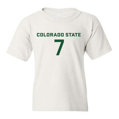 Colorado State - NCAA Women's Soccer : Ali Yoshida - White Replica Shersey Youth T-Shirt