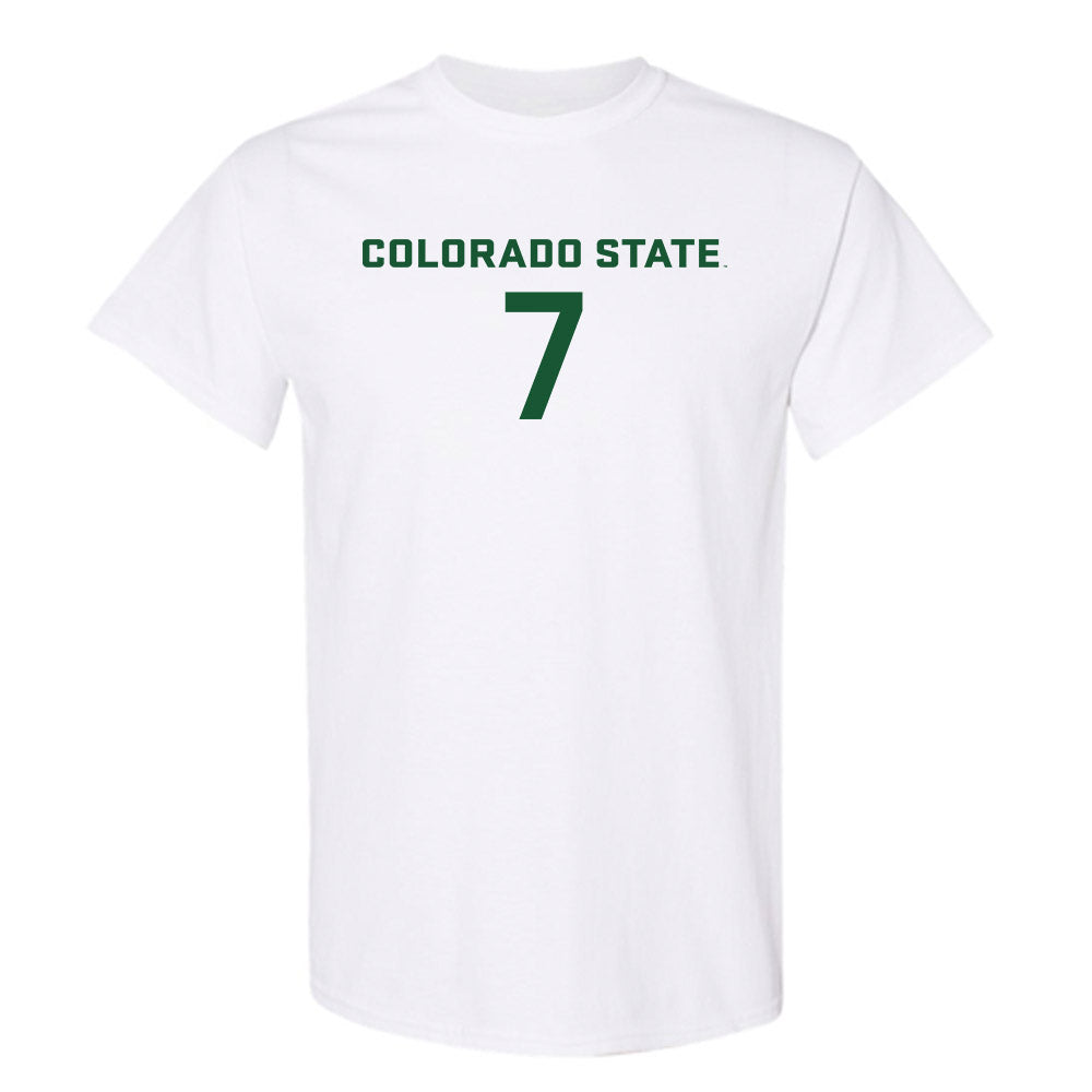 Colorado State - NCAA Women's Soccer : Ali Yoshida - White Replica Shersey Short Sleeve T-Shirt