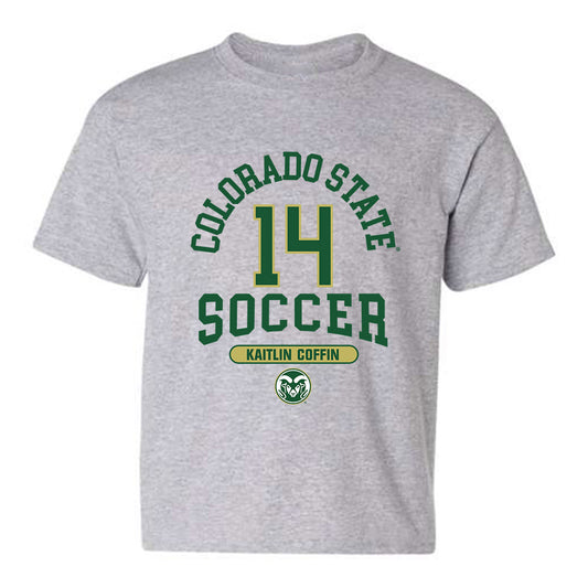 Colorado State - NCAA Women's Soccer : Kaitlin Coffin - Grey Classic Fashion Shersey Youth T-Shirt