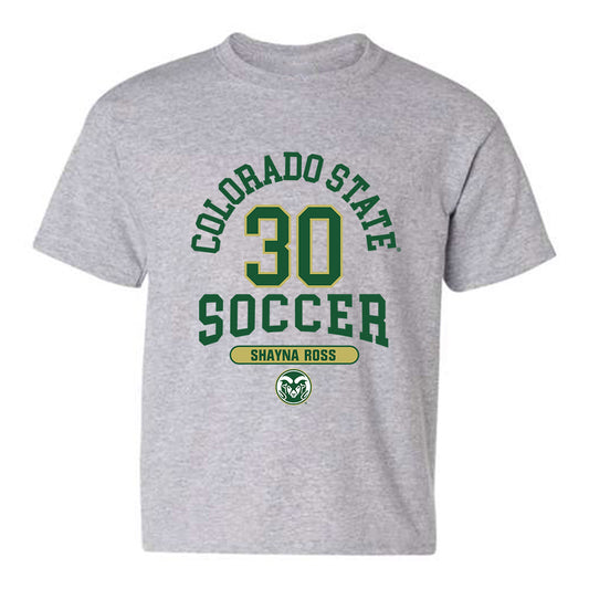 Colorado State - NCAA Women's Soccer : Shayna Ross - Grey Classic Fashion Shersey Youth T-Shirt