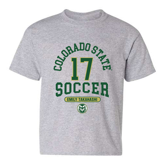 Colorado State - NCAA Women's Soccer : Emily Takahashi - Grey Classic Fashion Shersey Youth T-Shirt