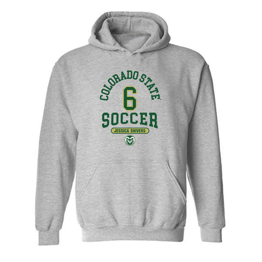 Colorado State - NCAA Women's Soccer : Jessica Shivers - Grey Classic Fashion Shersey Hooded Sweatshirt
