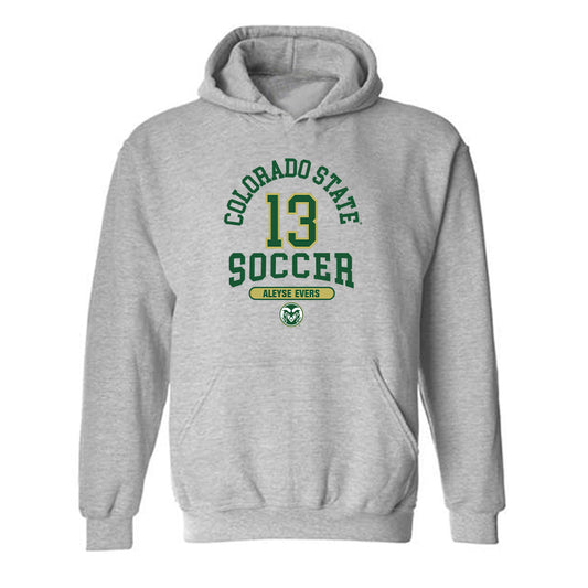 Colorado State - NCAA Women's Soccer : Aleyse Evers - Grey Classic Fashion Shersey Hooded Sweatshirt