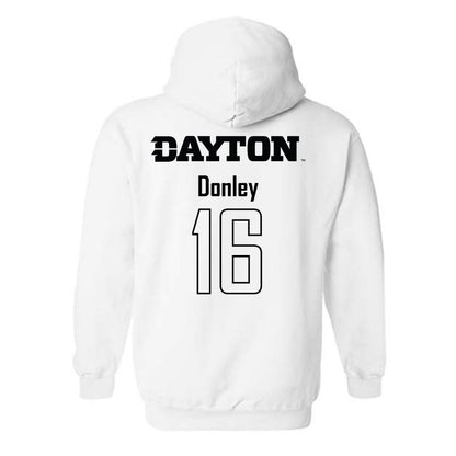 Dayton - NCAA Women's Soccer : Alicia Donley - White Replica Shersey Hooded Sweatshirt