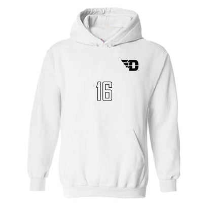 Dayton - NCAA Women's Soccer : Alicia Donley - White Replica Shersey Hooded Sweatshirt