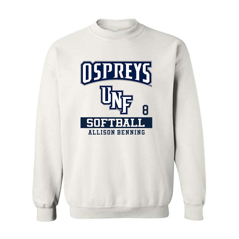 UNF - NCAA Softball : Allison Benning - Crewneck Sweatshirt Classic Fashion Shersey