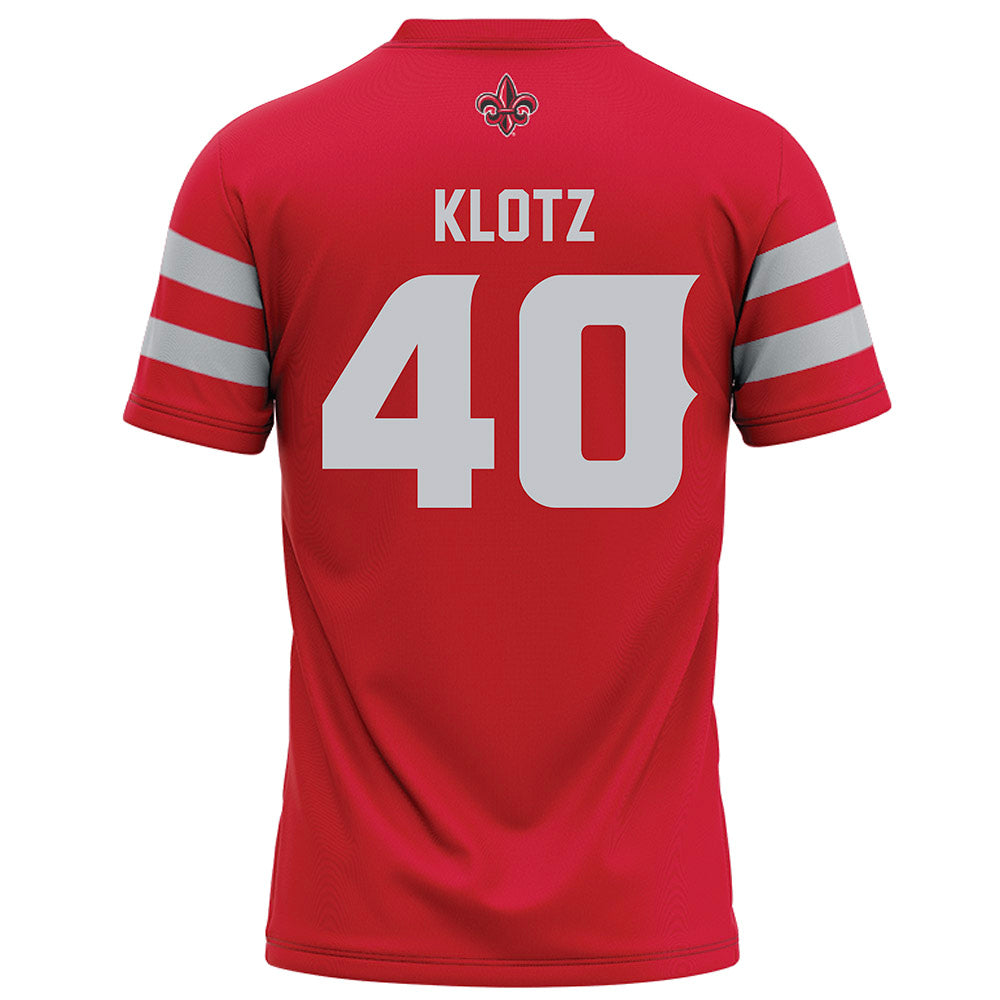 Louisiana - NCAA Football : Logan Klotz - Red Football Jersey