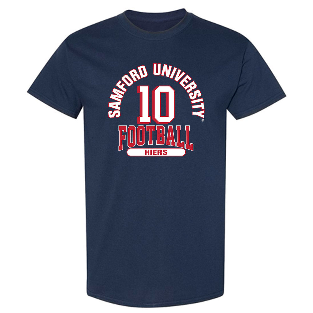 Samford - NCAA Football : Michael Hiers - Navy Classic Fashion Short Sleeve T-Shirt