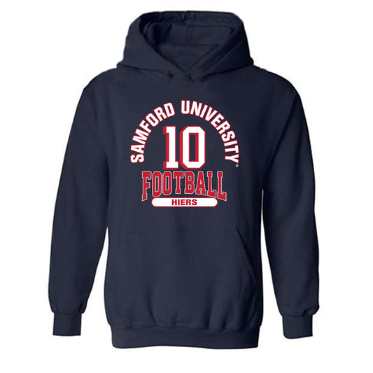 Samford - NCAA Football : Michael Hiers - Navy Classic Fashion Hooded Sweatshirt