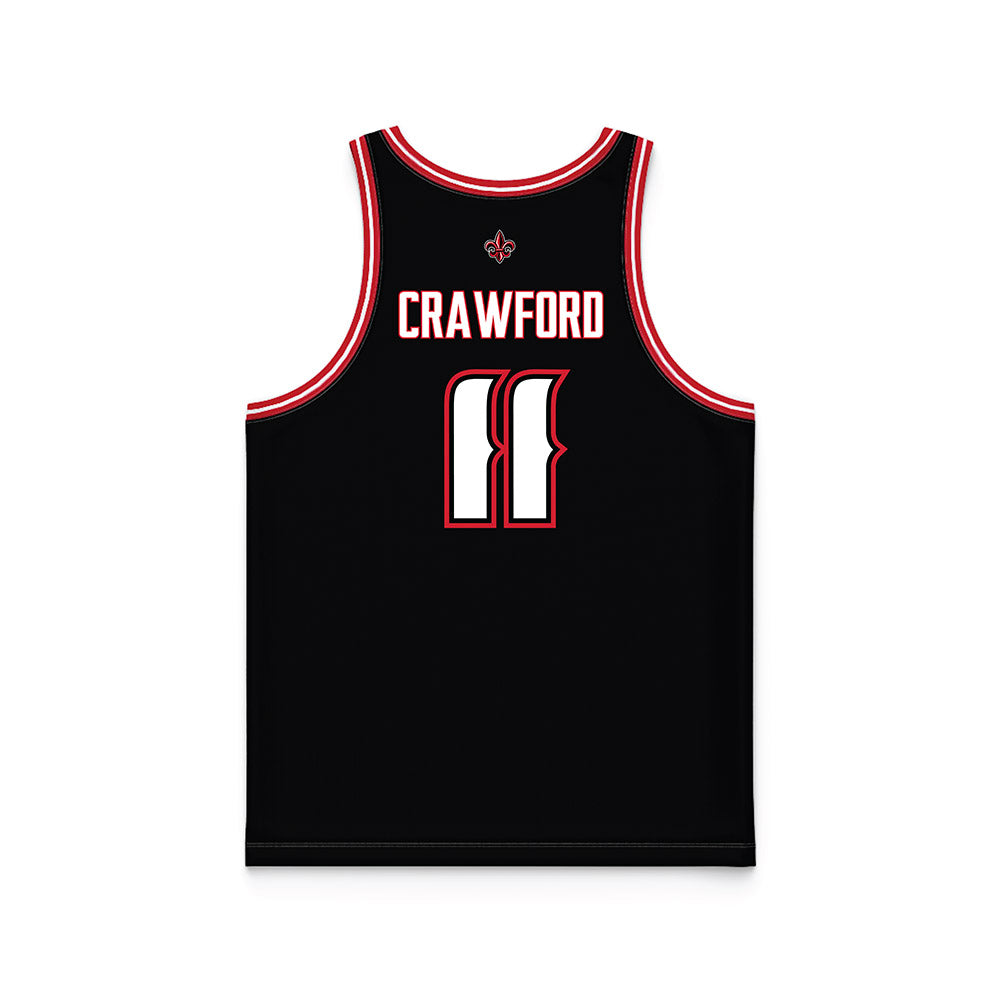 Louisiana - NCAA Men's Basketball : Isaiah Crawford - Basketball Jersey Black