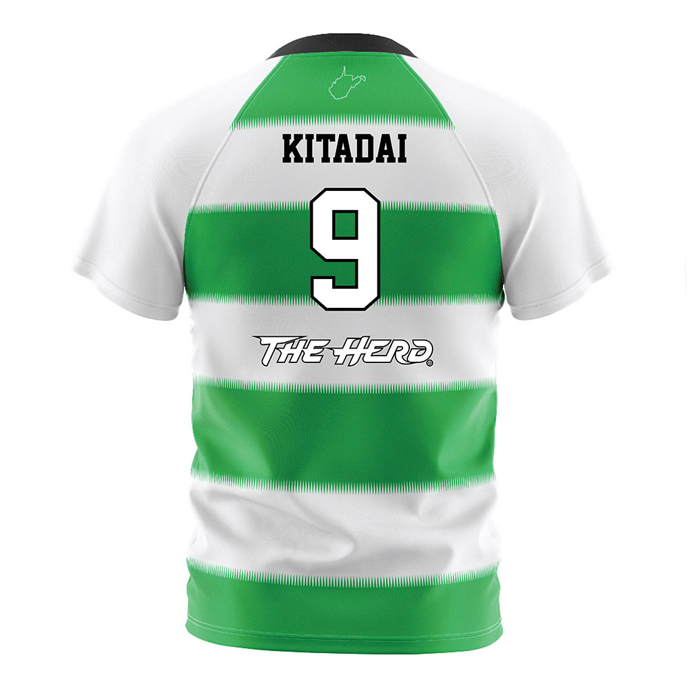 Marshall - NCAA Women's Soccer : Yoshiki Kitadai - Green Stripes Soccer Jersey