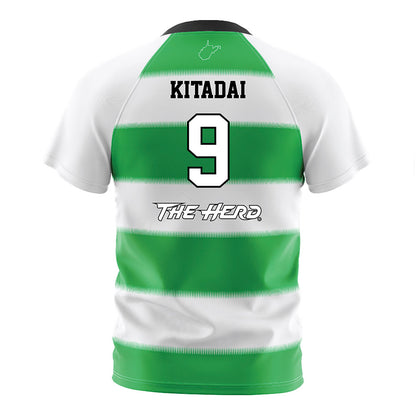 Marshall - NCAA Women's Soccer : Yoshiki Kitadai - Green Stripes Soccer Jersey