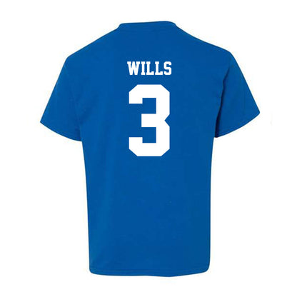 Drake - NCAA Women's Volleyball : Jada Wills - Royal Replica Youth T-Shirt