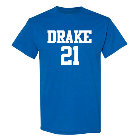 Drake - NCAA Women's Volleyball : Lisa Melenciano - Royal Replica Short Sleeve T-Shirt