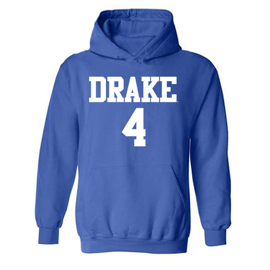 Drake - NCAA Women's Volleyball : Aniyah Davis - Royal Replica Hooded Sweatshirt