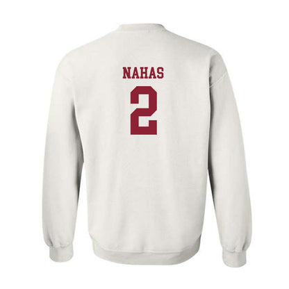 Boston College - NCAA Women's Soccer : Eva Nahas - White Replica Sweatshirt