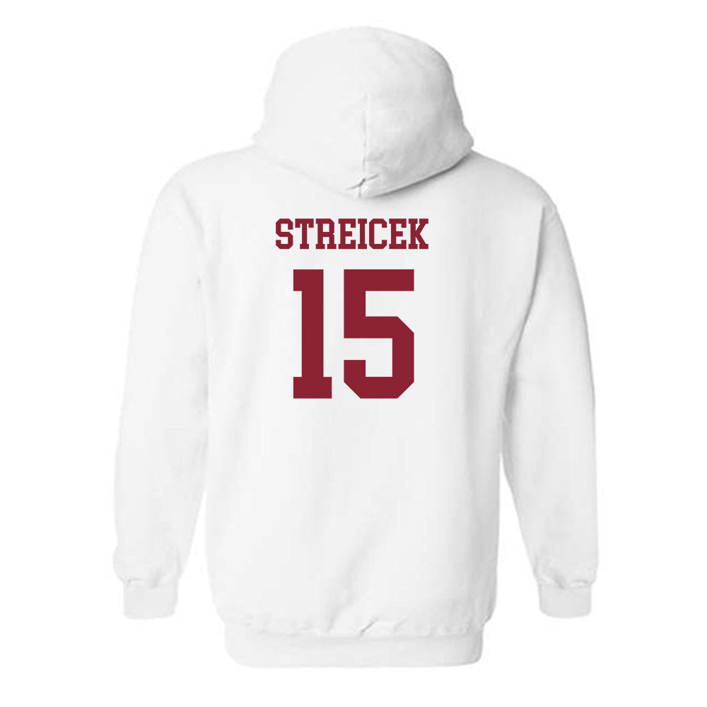 Boston College - NCAA Women's Soccer : Aislin Streicek - White Replica Hooded Sweatshirt
