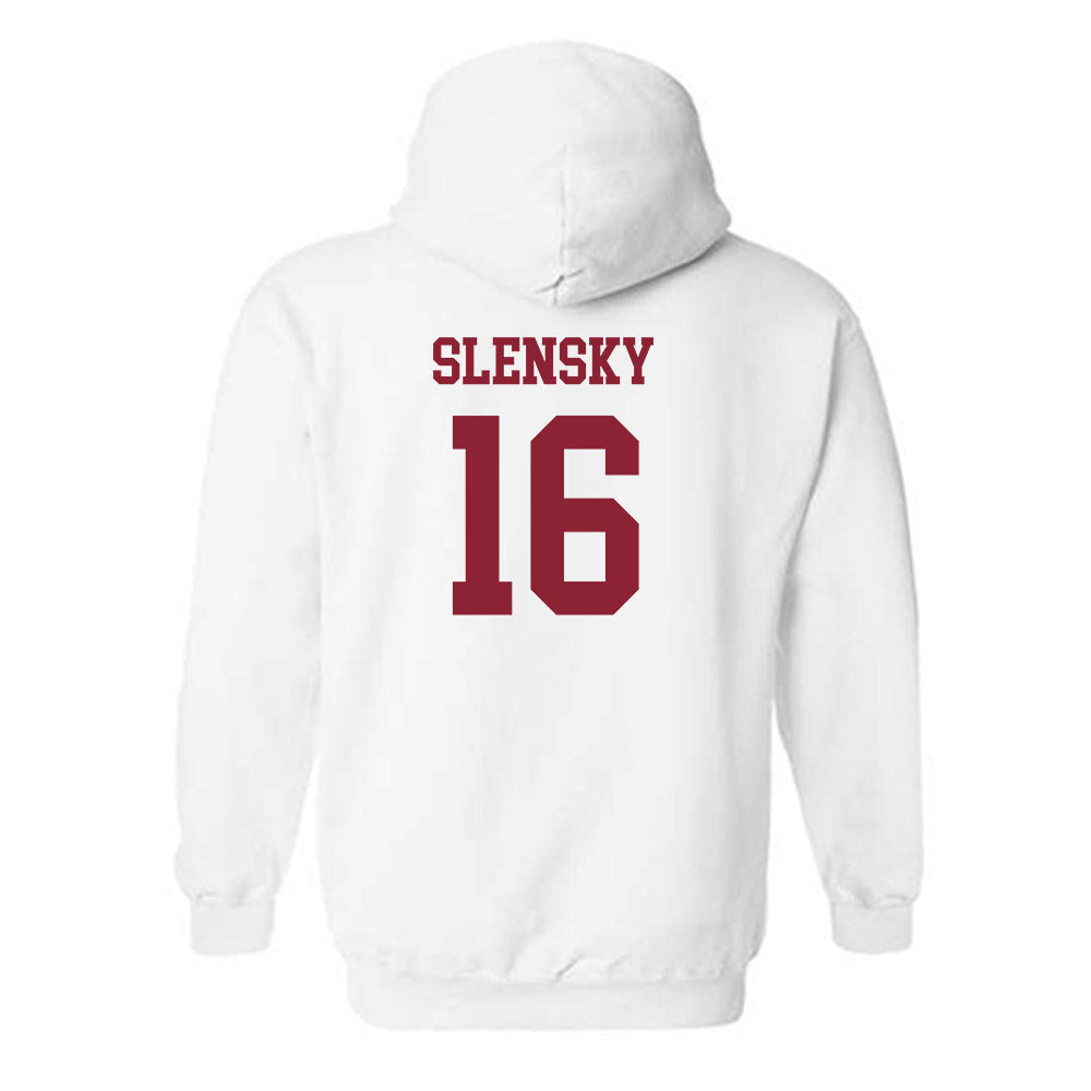 Boston College - NCAA Women's Soccer : Ellyson Slensky - White Replica Hooded Sweatshirt