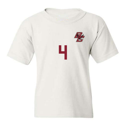 Boston College - NCAA Women's Soccer : Sarai Costello - White Replica Youth T-Shirt