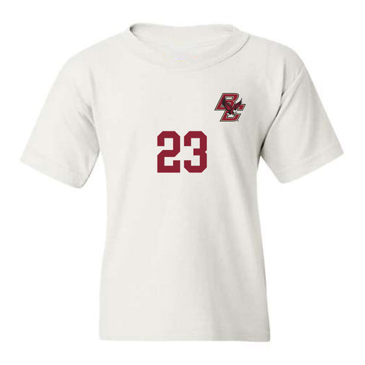Boston College - NCAA Women's Soccer : Madison Landers - White Replica Youth T-Shirt