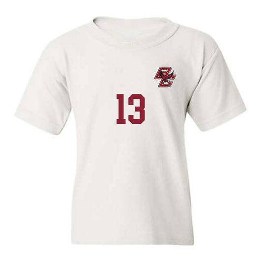 Boston College - NCAA Women's Soccer : Ava Feeley - White Replica Youth T-Shirt