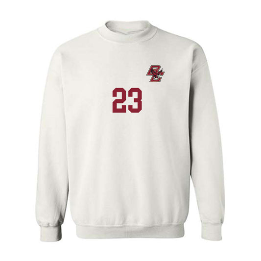 Boston College - NCAA Women's Soccer : Madison Landers - White Replica Sweatshirt