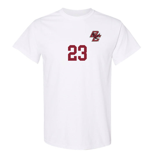 Boston College - NCAA Women's Soccer : Madison Landers - White Replica Short Sleeve T-Shirt