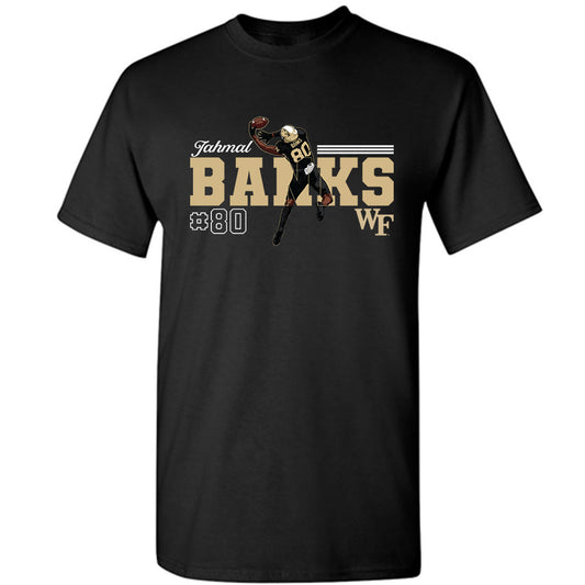 Wake Forest - NCAA Football : Jahmal Banks - Individual Caricature Short Sleeve T-Shirt