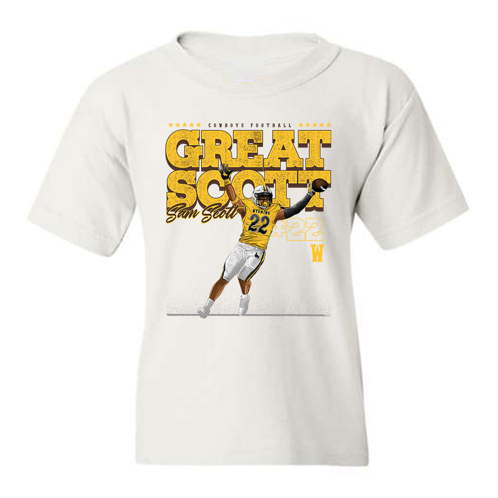 Wyoming - NCAA Football : Sam Scott - Caricature Youth T-Shirt
