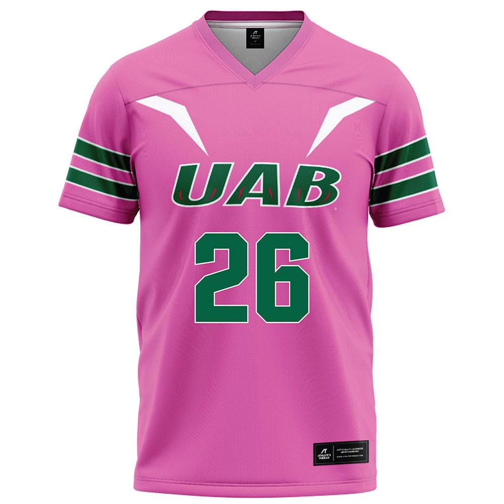 UAB - NCAA Football : Damon Miller - Pink Football Jersey Football Jersey