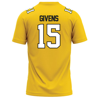 Centre College - NCAA Football : Riley Givens - Gold Football Jersey