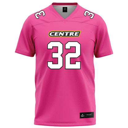 Centre College - NCAA Football : Perry Nadreau - Pink Football Jersey