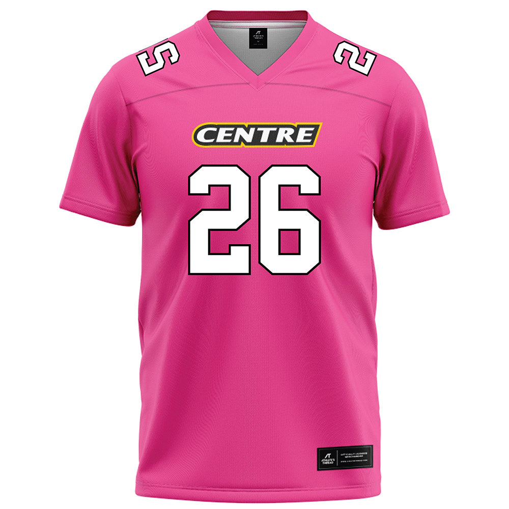 Centre College - NCAA Football : John Gerber - Pink Football Jersey