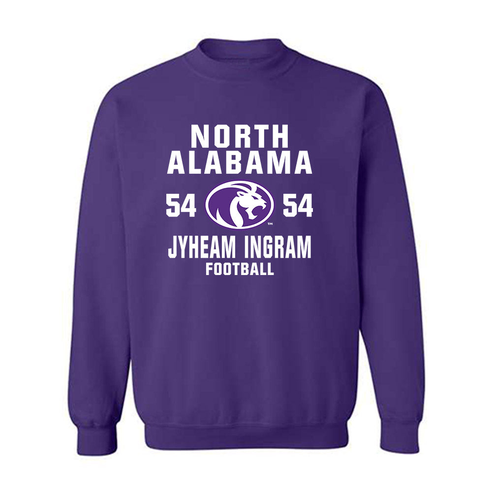North Alabama - NCAA Football : Jyheam Ingram - Crewneck Sweatshirt Classic Shersey