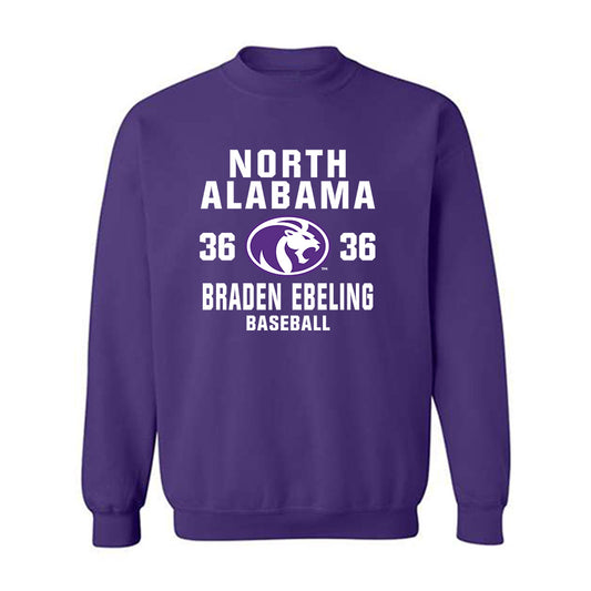 North Alabama - NCAA Baseball : Braden Ebeling - Crewneck Sweatshirt Classic Shersey