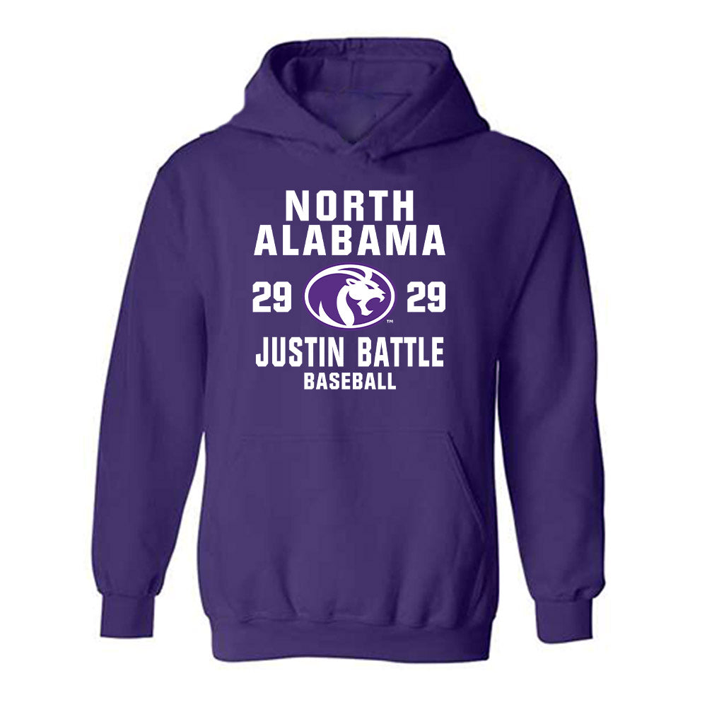 North Alabama - NCAA Baseball : Justin Battle - Hooded Sweatshirt Classic Shersey