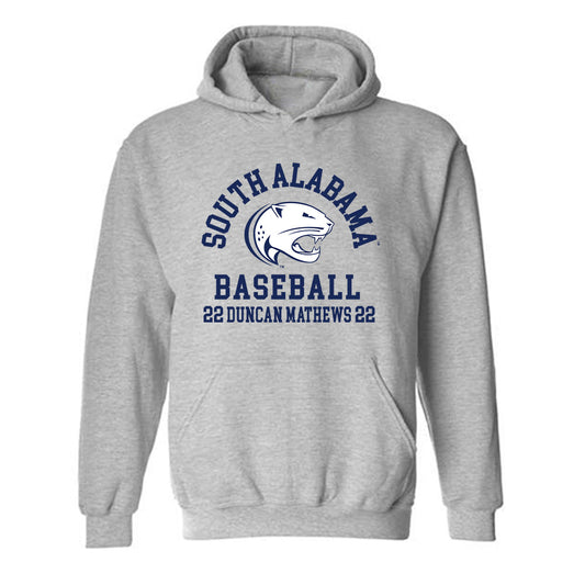South Alabama - NCAA Baseball : Duncan Mathews - Hooded Sweatshirt Classic Fashion Shersey