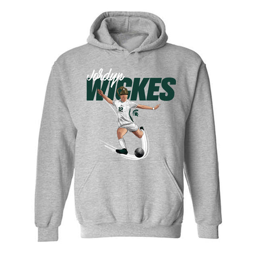 Michigan State - NCAA Women's Soccer : Jordyn Wickes - Hooded Sweatshirt Individual Caricature