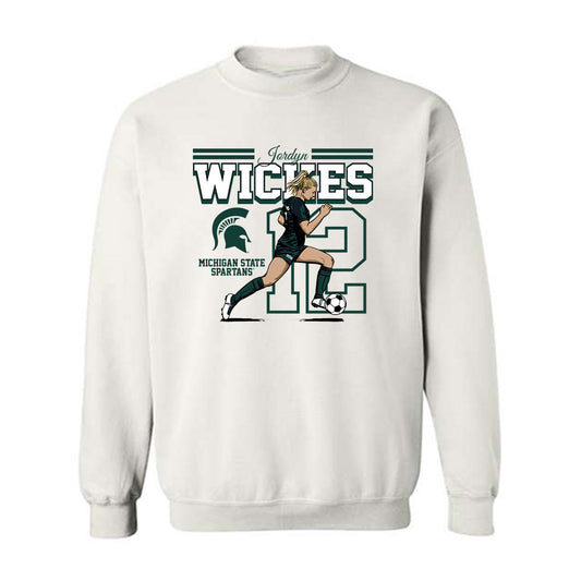 Michigan State - NCAA Women's Soccer : Jordyn Wickes - Crewneck Sweatshirt Individual Caricature