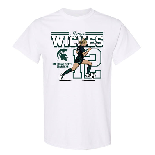 Michigan State - NCAA Women's Soccer : Jordyn Wickes - T-Shirt Individual Caricature